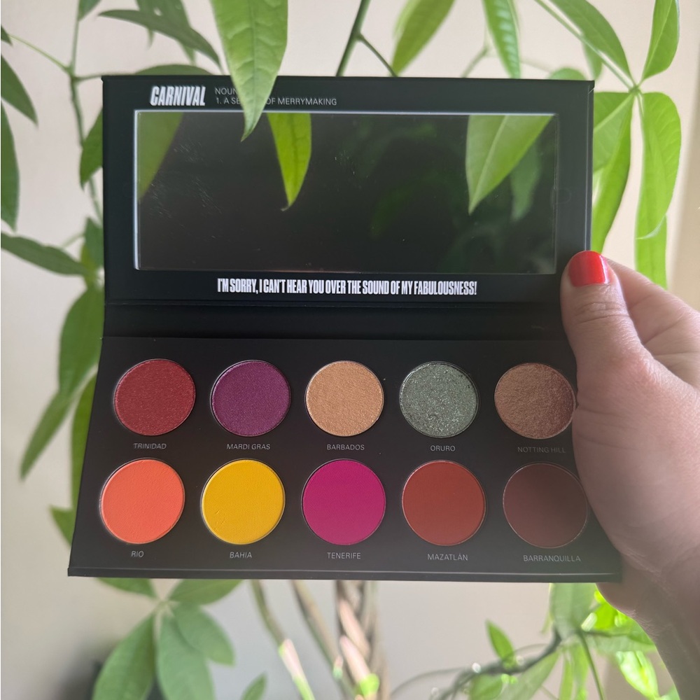 Red and Pink Eyeshadow Palette with Seamless Gradient